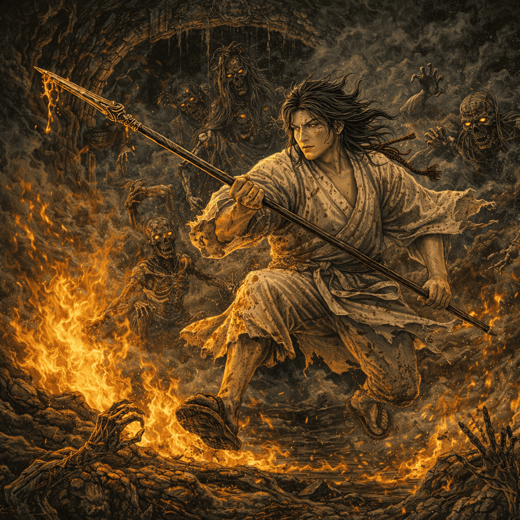 Realistic AI art of Japanese God Izanagi — the father creator god of Japanese mythology